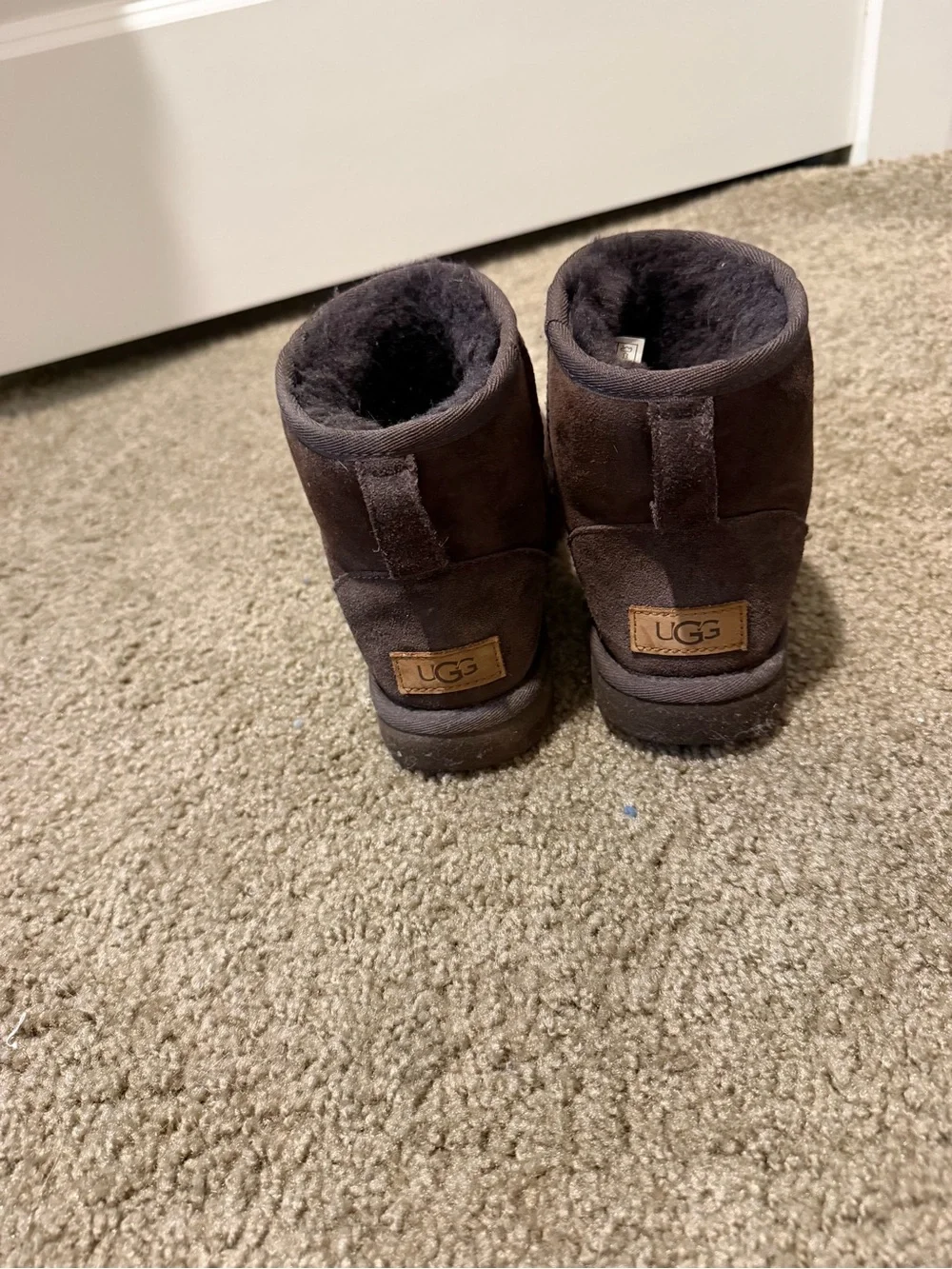 UGG Short Brown Suede Shearling Booties